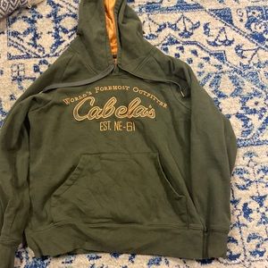 Cabela’s green and orange sweatshirt size medium